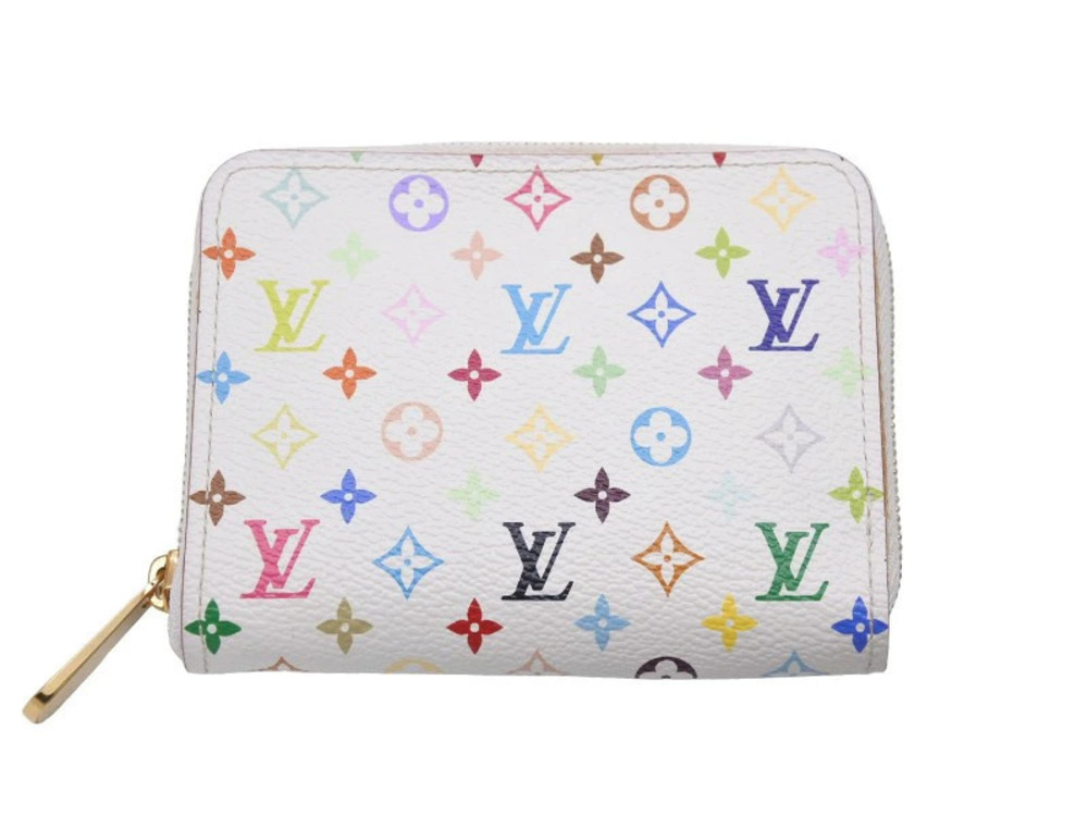 LOUIS VUITTON Multicolor Zippy Coin Case Blanc White